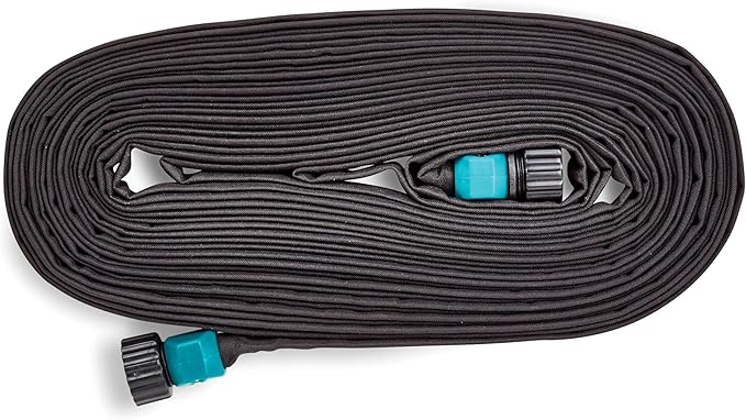 Gilmour 25' Black Flat Weeper Soaker Hose for Garden Beds, Drip Irrigation Outdoor Hose, Flexible Garden Hose for Vegetable Gardens, Flower Beds, Lawns, and Orchards