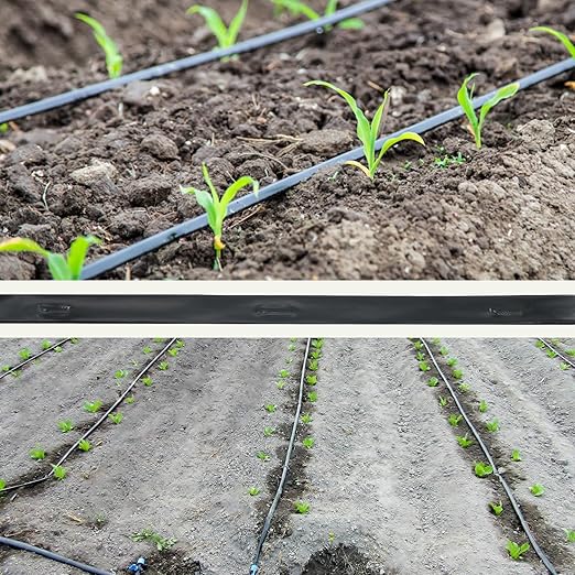 100 ft 5/8" Drip Tape Emitter Spacing 6" Irrigation Tape Drip Line Automatic Irrigation Equipment for Garden Irrigation Patio Wall Thickness : 8 mil Emitter Flow : 0.53 GPH Drip Tape Irrigation System