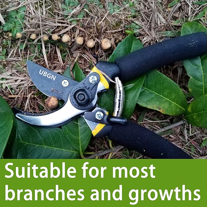 Pruning Shears 8" + Pruning Snips 6.5", Garden Scissors Clippers, Hand Pruners for Gardening