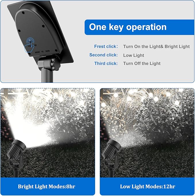 Solar Spot Lights Outdoor, Solar Landscape Spotlights IP65 Waterproof 9.8ft Cable, Dusk to Dawn Solar Uplights for Tree Garden Yard Driveway Porch Walkway Pool (6-in-1, 6000K Cold White)