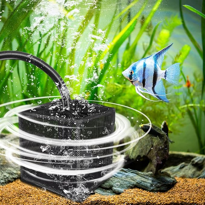 2 PCS Pond Pump Filter Bag, 7 Inch Pond Filter Box with Drawstring, Anti-Clogging Pump Barrier Bag Pump Mesh Bag for Outdoor Water Ponds Filters Pond Biological Filters