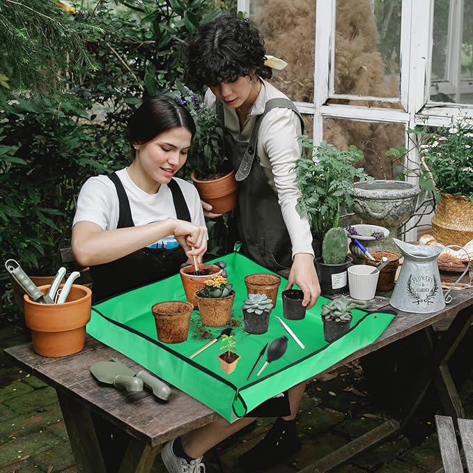 26PCS Succulent Tools Set, Indoor Gardening Tools Kit Includes 39" Plant Repotting Mat & 19 Pcs Mini Succulent Hand Tools & 96 Cells Seed Starter Trays for Indoor Plant Care Gifts