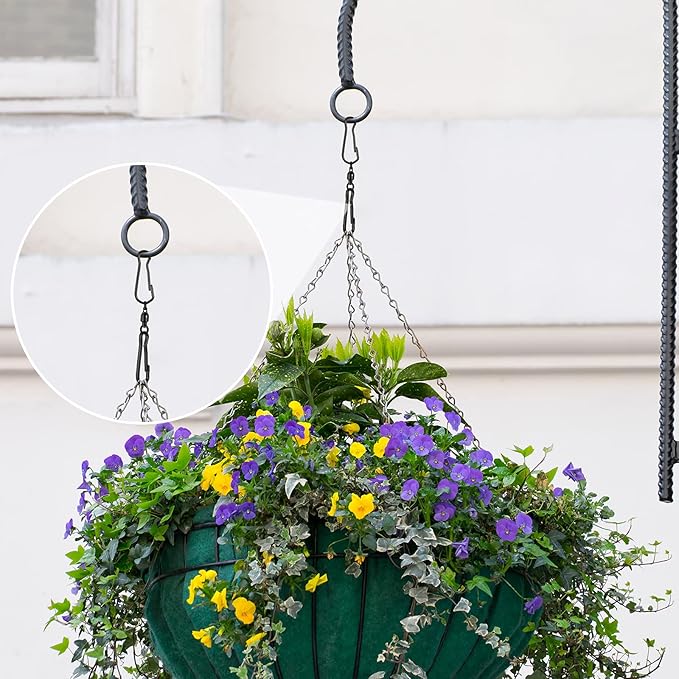 Jetec Wind Spinner Swivel Hooks 360 Degree Dual Spinning Windsock Chime Supplies Hanger Swivels Clip Hanging Hooks with Storage Box for Wind Spinners Supply, 2 Styles (Black,30 Pieces)