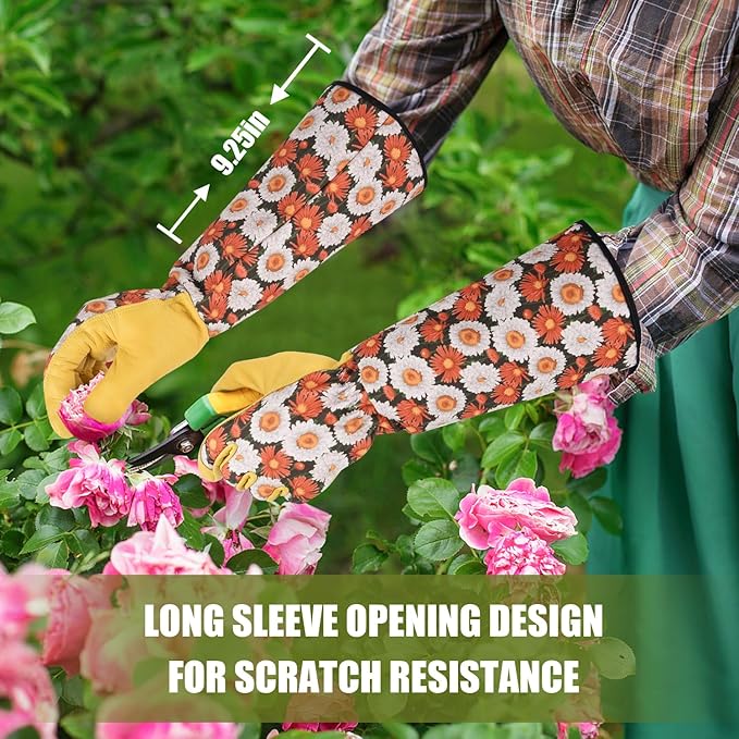 Womens Gardening Weeding Working Gloves, Leather Garden Glove for Women Thorn Proof No Stab for Digging, Planting,Pruning