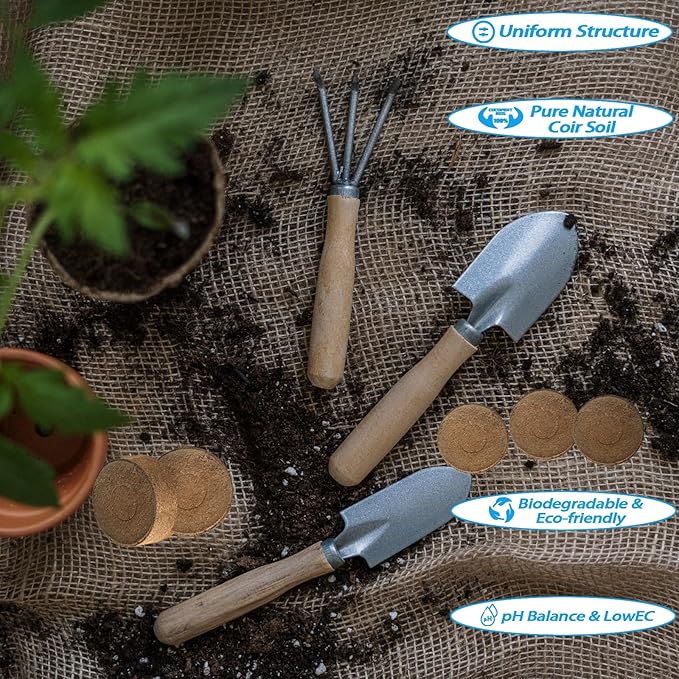 56 Pcs 40mm Compressed Coconut Coir Potting Soil,Coco Coir Pellets for Plants,Coco Fiber Pellets for Planting, Garden, Bonsai, Vegetables & Flower