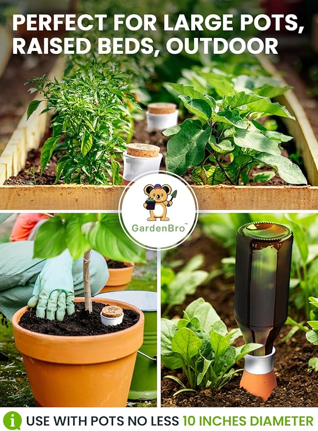 4 Pcs Ollas Terracotta Watering Pots Large- 14 Oz Self Watering Planter Insert Olla Watering System for 1-Week Easy to Refill - Clay Plant Watering Globes for Outdoor & Indoor Plants [4, White]