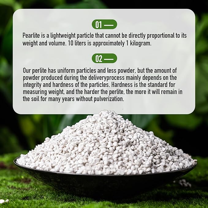 2QT Perlite for Plants Organic Perlite Horticultural Soil Amendment for Indoor & Outdoor Container Plants and Enhanced Drainage Enhanced Growth, Promote Root Growth and Soil Health