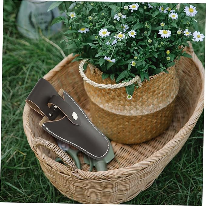 Garden Pruner, Scissor for Gardening Cover Bag PU Leather Pruner Case Scabbard Pliers Leather Case Embroidered Shears Scissor Box