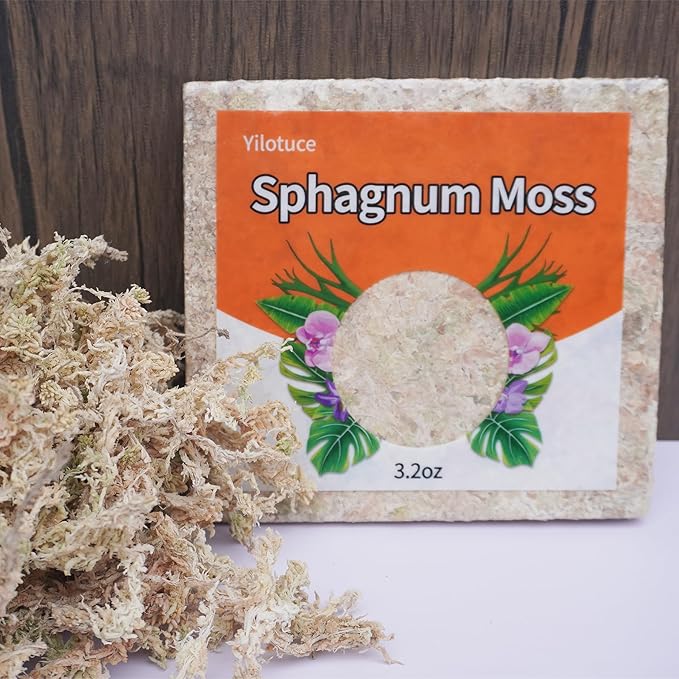 3.2 oz Compressed Sphagnum Moss for Plants, Carefully Selected Premium Sphagnum Moss for Orchid