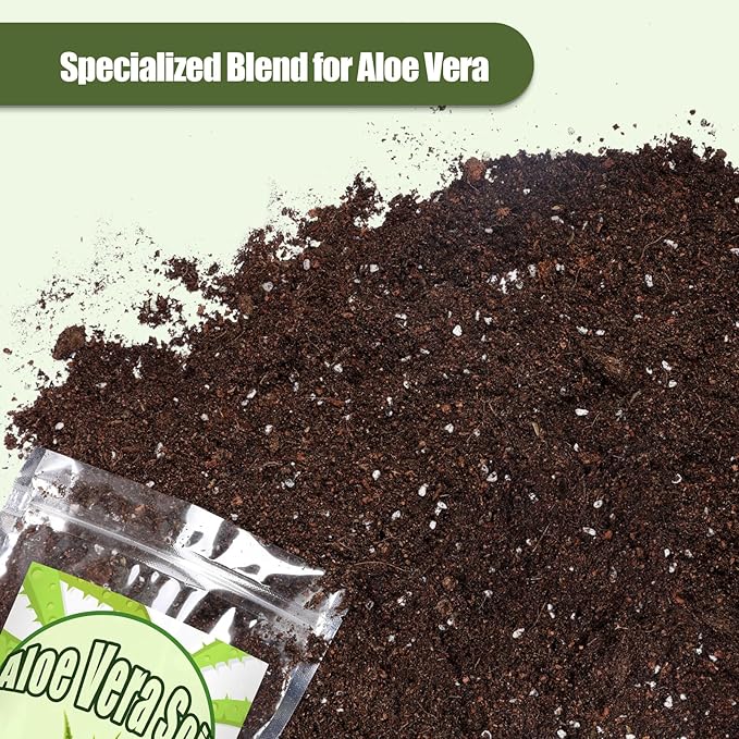 Aloe Vera Potting Soil Mix 4qt, Ready to Use for Seedling and Growing of Aloe Vera Plants or Other Houseplants