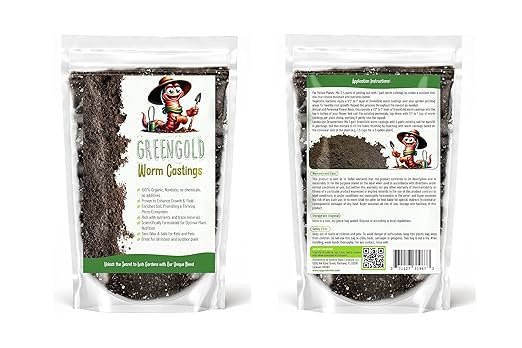 Organic Worm Castings – Earthworm Castings for Plants – Premium Worm Castings Fertilizer for Nutrient-Rich Soil and Healthy Growth (1 Quart)