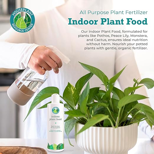 Indoor Plant Food by Houseplant Resource Center - Organic Liquid Fertilizer for Pothos, Peace Lily, Monstera, Cactus and More - 8 oz
