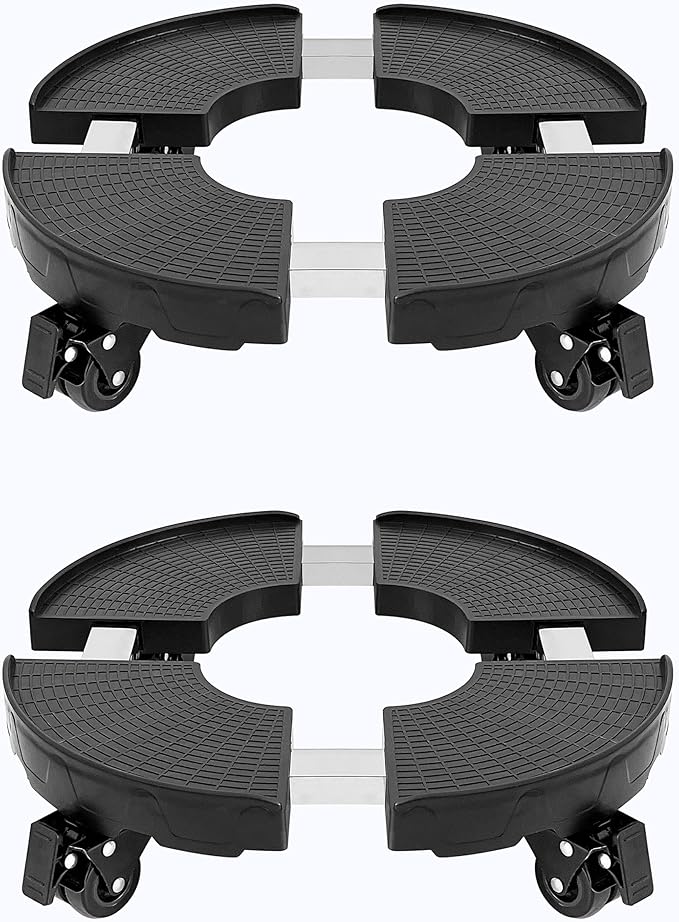 CASIMR Plant Stand with Wheels, 2 Pack Adjustable 15-20" Heavy Duty Plant Caddy with Casters, Indoor Outdoor Large Potted Planter Cart Dolly, Rolling Plant Stand for Flower Pot, 440lb Capacity