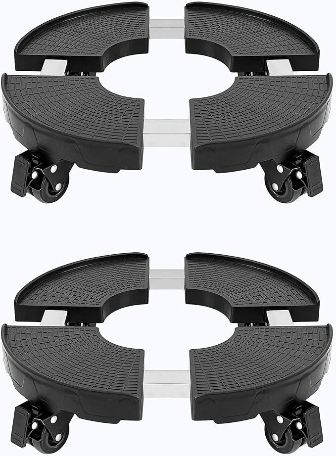 CASIMR Plant Stand with Wheels, 2 Pack Adjustable 15-20" Heavy Duty Plant Caddy with Casters, Indoor Outdoor Large Potted Planter Cart Dolly, Rolling Plant Stand for Flower Pot, 440lb Capacity