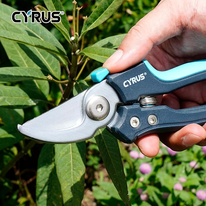CYRUS Pruning Shears, 7" Pruning Shears with Bypass Blade for Cutting Branches and Twigs up to 24mm in Diameter, Tool for Pruning Garden Branches and Potted Plants (00288)