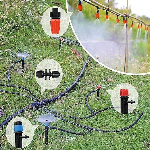 265 FT Drip Irrigation System Kit, 163pc Automatic Garden Watering Misting System for Greenhouse, Yard, Lawn, Plant
