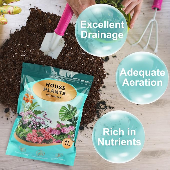 Potting Soil Mix for Indoor Plants 4qt, Organic Houseplant Soil Well Draining Dirt Ready to Use, Fit for House Plant Like Pothos, Philodendron, Monstera, African Violet