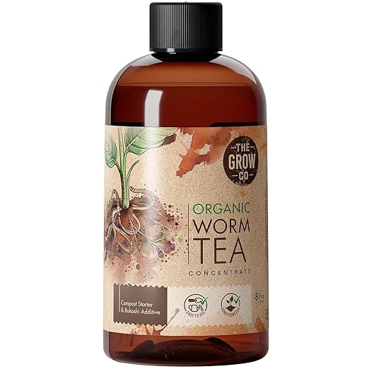 Worm Castings for Plants, Earthworm Casting Organic Fertilizer, Bokashi Booster, Worm Tea Made from Compost Worms, Liquified & Concentrated Vermicompost for Soil Fertility & Bountiful Harvest, 8 oz.