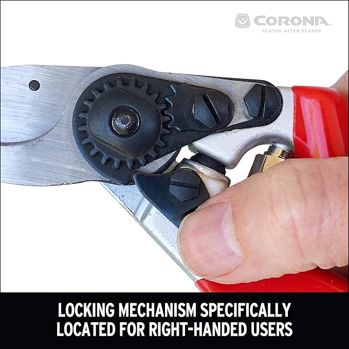 Corona BP 6360 Forged Steel Aluminum Handles Angled Bypass Hand Pruner - 1 inch Cut Capacity Stem and Branch Garden Shears, Red