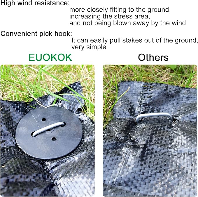 200 PCS Galvanized Landscape Staples 6 Inch, 200 PCS Gaskets and 1 Pick Hook, Heavy Duty Garden Stakes Yard Fabric Pins Artificial Turf Stakes for Weeds Barrier Sod Fabric Decorations Ground Cover