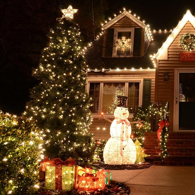 TW SHINE Warm White Christmas Lights Outdoor, 20FT 100 Count Incandescent Christmas Light Indoor, Waterproof Christmas Tree String Lights for Xmas Decorations