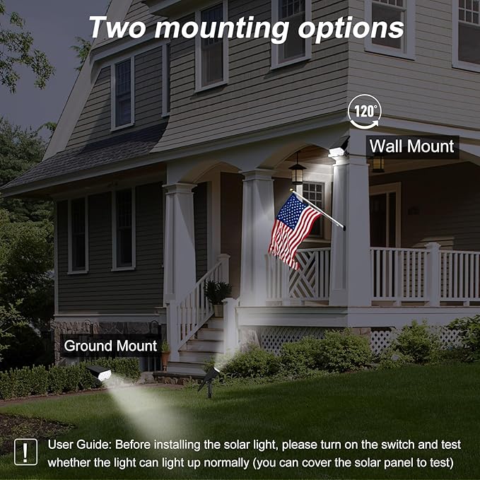 All-New Solar Spot Lights Outdoor Waterproof，20 LEDs Solar Tree Lights with 2 Modes,Landscape Spotlights for Pathway, Patio, Garden, Trees,Flag,Pool (4 Pack,White Light)