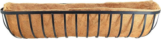 Arcadia Garden Products 1531 Solstice Series Wall Trough Planter, 48-Inch, Black