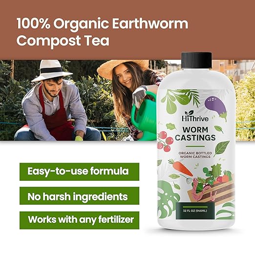 32oz Worm Castings for Plants - Makes 64 Gallons of Earthworm Castings Compost Tea, Liquid Worm Casting – Nutrient-Rich Organic Compost Worms for Healthier Soil & Vibrant Plant Growth