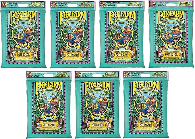 FoxFarm Ocean Forest Potting Soil, 12qt (Pack of 7) - Light, Aerated Texture, Designed for All Container Plants - pH Adjusted for Optimal Nutrient Uptake, Effectively Retains Moisture