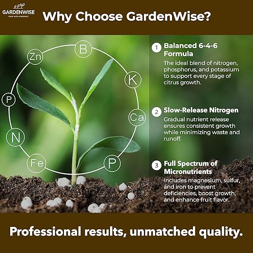 Professional Citrus Fertilizer + Vital Micronutrients; Perfect Balanced NPK for All Citrus; for Indoor and Outdoor Plants; Orange, Lime, Avocado and Lemon Tree Fertilizer (10 QUARTS)