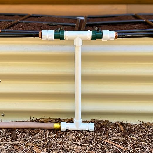 Garden Grid Connection Manifold | 15" Height | Connect Neighboring Garden Grids or Just 1 and/or Daisy-Chain from Manifold to Manifold with Garden Hoses to Connect Many Garden Grids