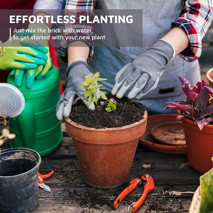 UBICON Easy Use Coco Coir Organic Top Soil for Indoor/Outdoor Plants; 8 Bricks Expands to 20 Gallons, Excellent Aeration, Free of Chemicals, and Retains Water (8)