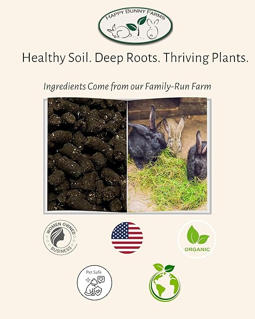 Soil Conditioner and Fertilizer Pellets, Fertile Ground. 3-3-3 NPK. Rabbit Manure with Worm Castings and Chicken Manure. 3.5lb Bag.