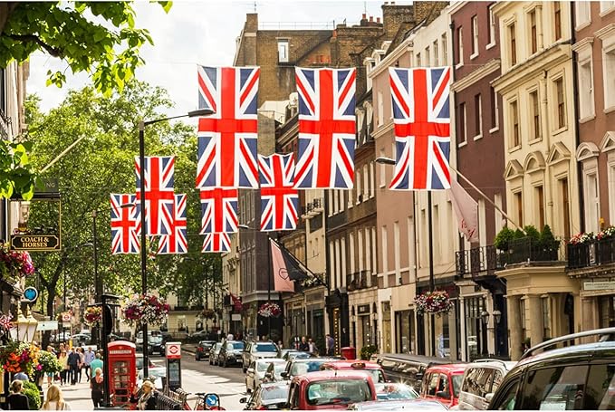 Homissor British Flag 4x6 Union Jack England Flags Embroidered Sewn Stripes United Kingdom UK Flag Heavy Duty Outdoor