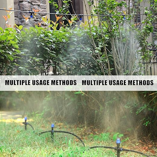 Drip Irrigation Emitters,with Adjustable 360 Degree Water Flow Drippers Sprayer Push-to-Fit for 1/4 inch Tubing Garden Drippers Sprayer for House Garden Watering System(6pcs-Atomization Sprinker)