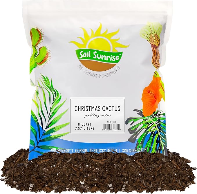 Christmas Cactus Potting Soil Mix (8 Quarts), Custom Blend for Xmas, Easter, and Thanksgiving Cactus Tropical Indoor Houseplants