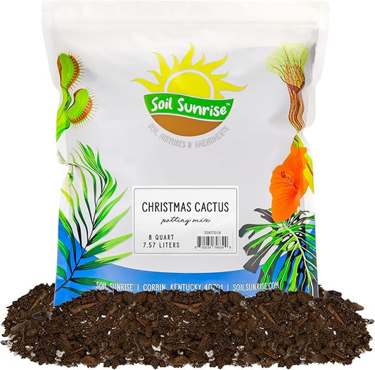 Christmas Cactus Potting Soil Mix (8 Quarts), Custom Blend for Xmas, Easter, and Thanksgiving Cactus Tropical Indoor Houseplants
