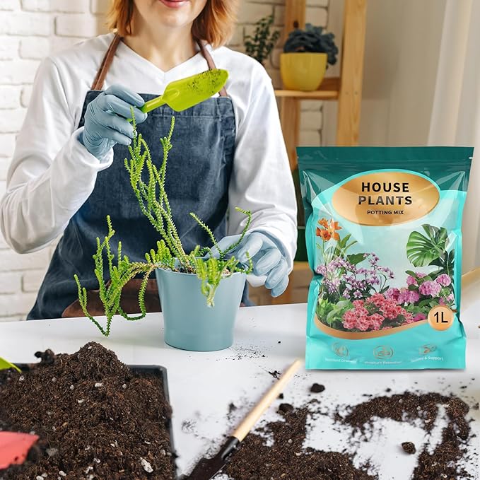 Potting Soil Mix for Indoor Plants 4qt, Organic Houseplant Soil Well Draining Dirt Ready to Use, Fit for House Plant Like Pothos, Philodendron, Monstera, African Violet