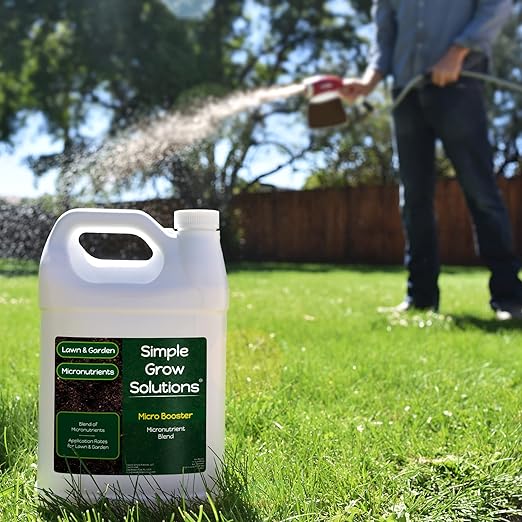 Organic Micronutrient Booster- Complete Plant & Turf Nutrients- Simple Grow Solutions- Natural Garden & Lawn Fertilizer- Grower, Gardener- Liquid Food for Grass, Tomatoes, Flowers, Vegetables (1 Gallon)