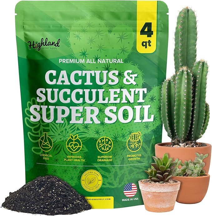 Cactus Soil Potting Mix Succulent Soil Potting Mix for Succulents with Mycorrhizae Indoor Cactus Blend with Mycorrhizal Fungi for Indoor Plants Well Draining Gritty