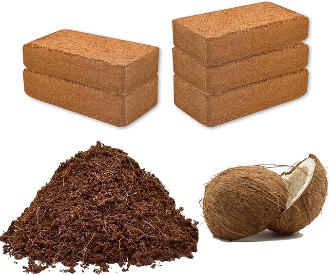 Coco Coir Brick for Plants-5 Pack Premium 100% Organic Peat Moss Mix with Low EC & pH Balance,Plant Soil Enhance Root (5 Pack)