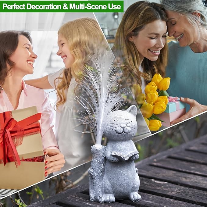 Solar Lights Garden Statue Cat