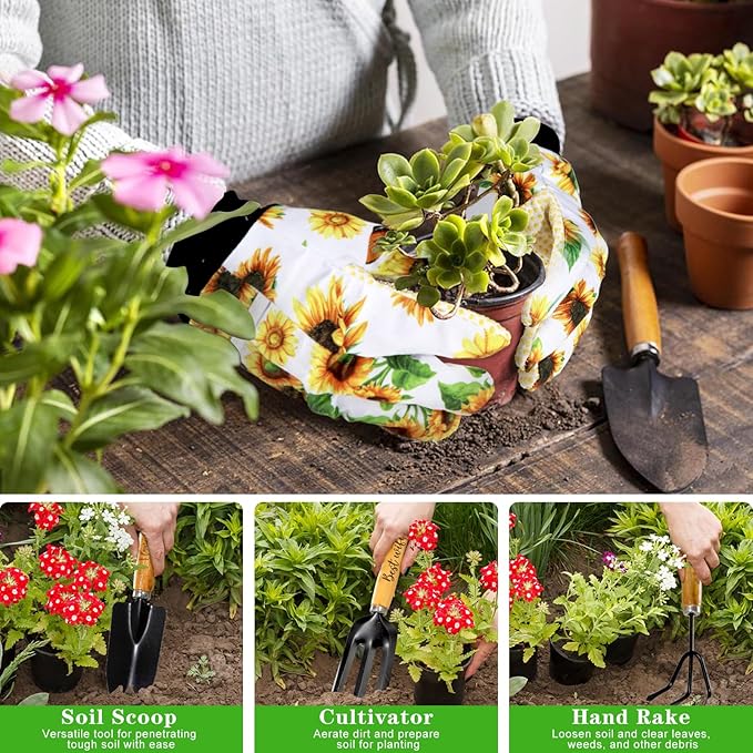 Gifts for Grandma - Grandma Garden Gifts - Birthday Gifts Ideas for Grandma Granny - Gardening Accessories Outdoor, Garden Tool Set Gift for Plant Lover Grandma Starter, Grandma