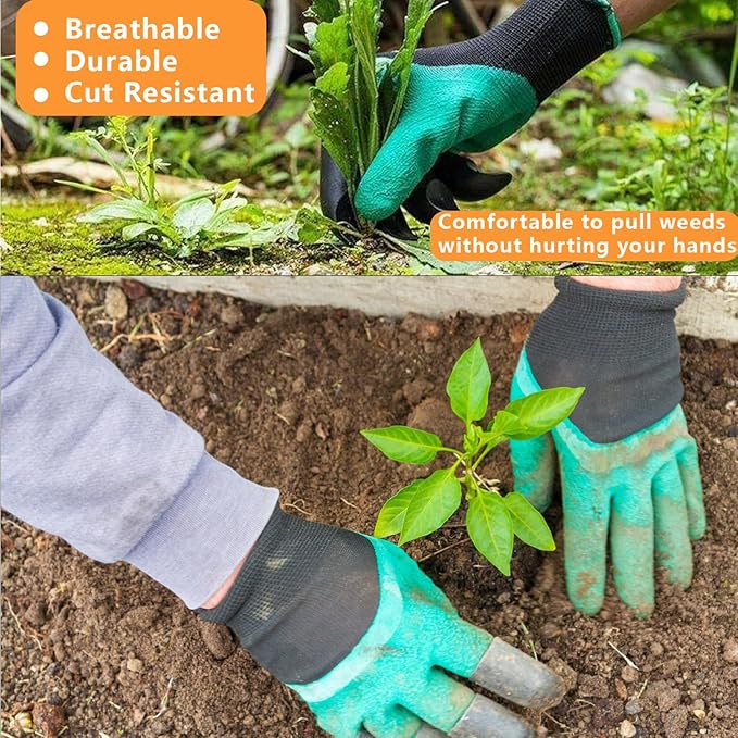 Gardening Tools - 11Pcs Heavy Duty Garden Tool Set with Non-Slip Rubber Grip,Aluminum Alloy Starter Kit with Garden Bag, Durable, Ergonomic, Ideal Gardening Gifts for Women, Mom, Men