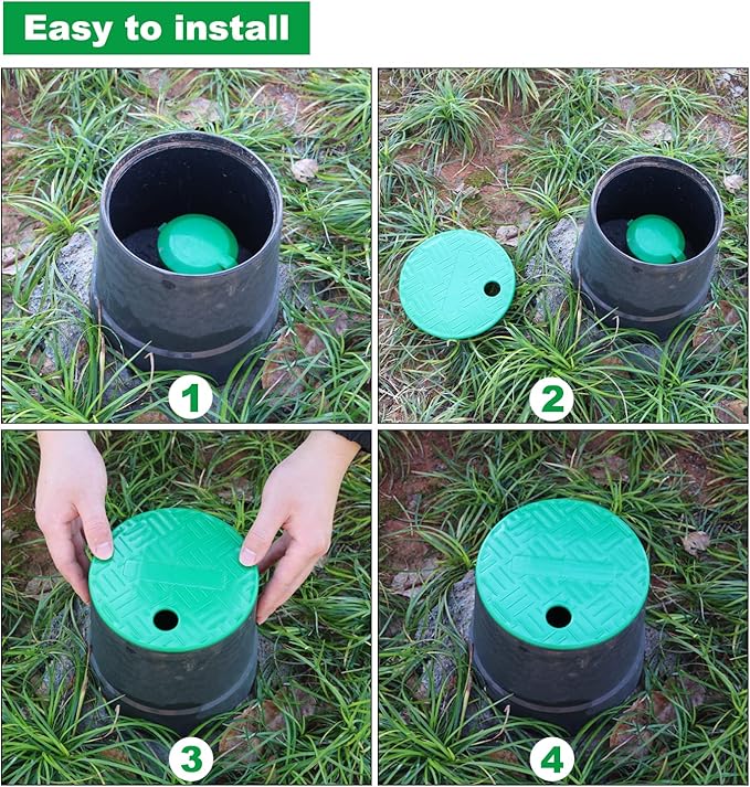 Bandelt Sprinkler Valve Box Cover Lid for Automatic Irrigation Water System Lawn, Yard, Outside ID 5.5" OD 6"-2 Pack