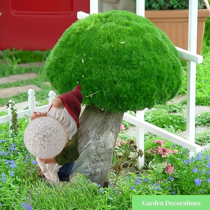 GUCHO Solar Gnomes Decorations for Yard,Outdoor Garden Gnomes Figurine Lights,Weather Resistant,Lawn Decor Statue for Patio, Balcony,Yard,Garden Decorations,Unique Housewarming Gifts for Women Men