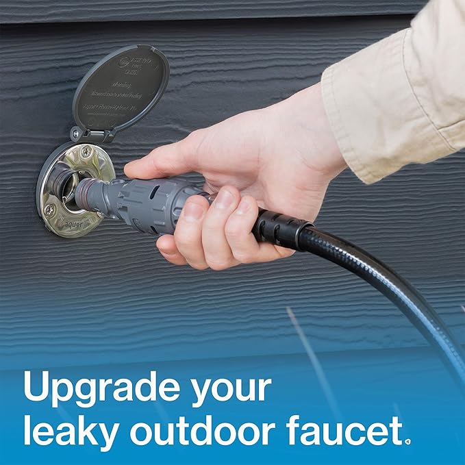 Aquor House Hydrant V1+ Frost Free Outdoor Garden Faucet with Quick-Connect and Anti-Siphon, 10 inch, Slate Gray Polymer