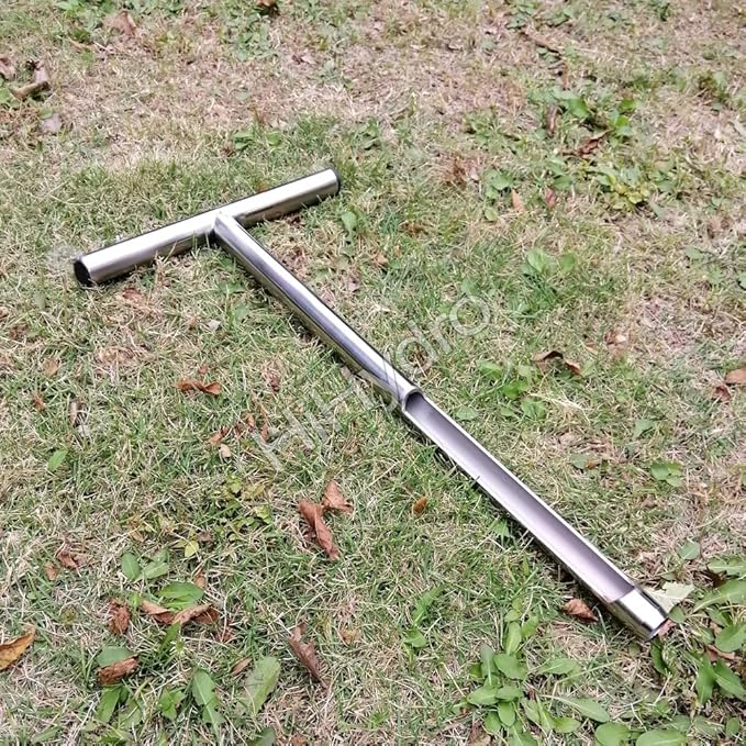 HiHydro Soil Sampler Probe Stainless Steel Tubular T-Style Handle Soil Test Kits Satisfying The Sampling Depth of Agriculture Forest(B)