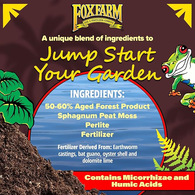 FoxFarm Happy Frog Potting Soil, 2cu ft - for Indoor/Outdoor Container Plants, Improves Root Efficiency, pH Adjusted for Optimal Nutrient Uptake - Contains Mycorrhizae and Humic Acids