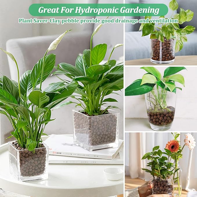 Riare 6 LBS Organic Expanded Clay Pebbles for Plants- 4mm-16mm Natural Leca Balls Lightweight Hydroponic Clay Pebbles Aggregate for Indoor Plants, Hydroponic Growing, Plants Drainage, Aquaponics